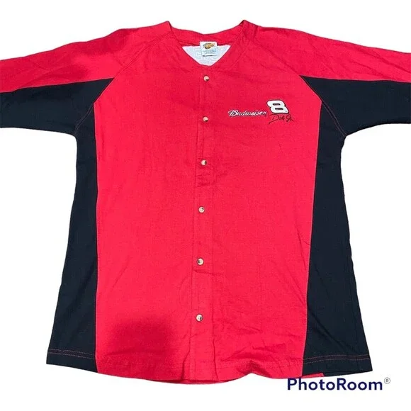 Mens Dale Earnhardt Jr Jersey #8 Budweiser Size M Red/Black New - Picture 1 of 4